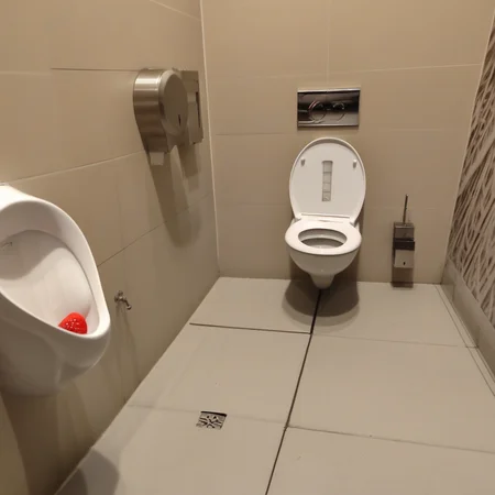 public toilet, ptoilet, strawberry, door, Public male toilet, Ptoilet, toilet, mirror