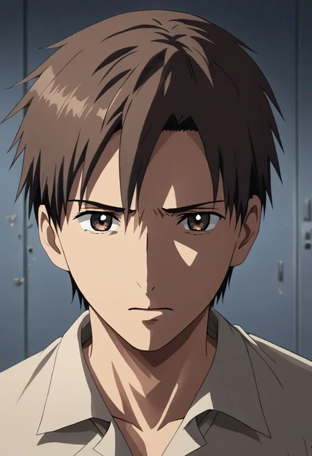 high resolution, solo, best quality, 1Boy, Takaki Toono, Brownish Hair, Brown Eyes, fell down, revenged, dying, OverallDetail