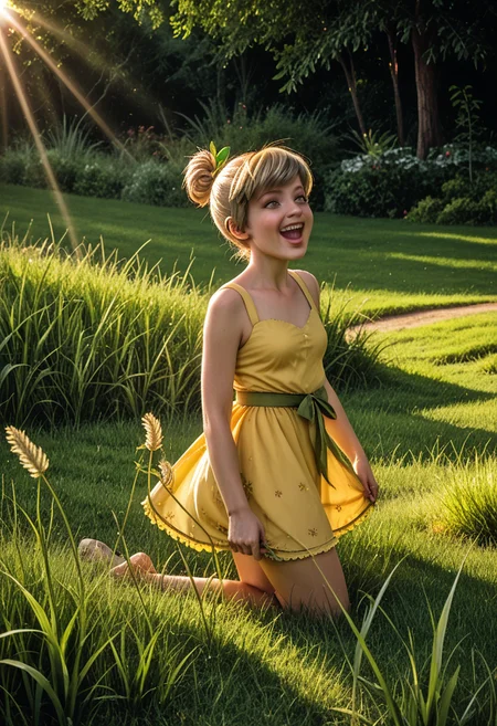 masterpiece, best quality, amazing quality, very aesthetic, absurdres, very awa, (22 year old woman, solo, Tinker Bell) outdoors,GRASS,SUNLIGHT,RIM lighting,, <lora:Liking_Masturbation-000014:1.0> rating_safe<lora:Braces_Only:1> close-up br4c3f4c3, open mouth from side,looking aroused,