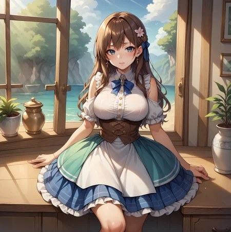 score_9, score_8_up, score_7_up, source_anime, (detailed background),  intricate detail, BREAK,  rating_questionable, uncensored, <lora:Pony_DetailV2.0:1.5>,bell skirt, <lora:bell_skirt-PD-1.0:1>, frills, layered skirt, lace,