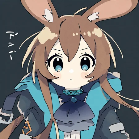 1girl,amiya \(arknights\),masterpiece, best quality, very aesthetic, absurdres,,simple background, solo, virtual youtuber, looking at viewer,upper body,(naguru \(cyoroama\):0.4), <lora:naguru-NAI:0.8>