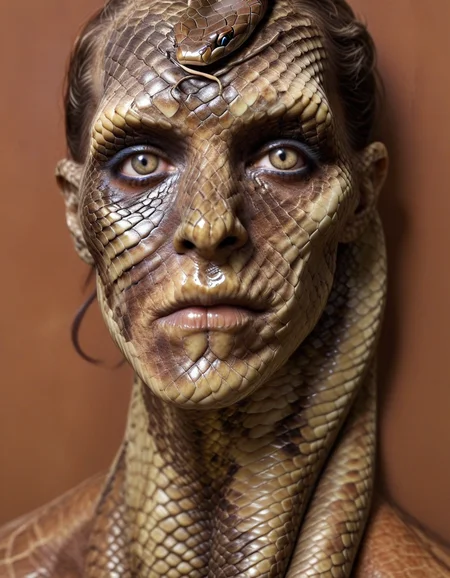 	'[snake human ] hybrid' made of human skin
