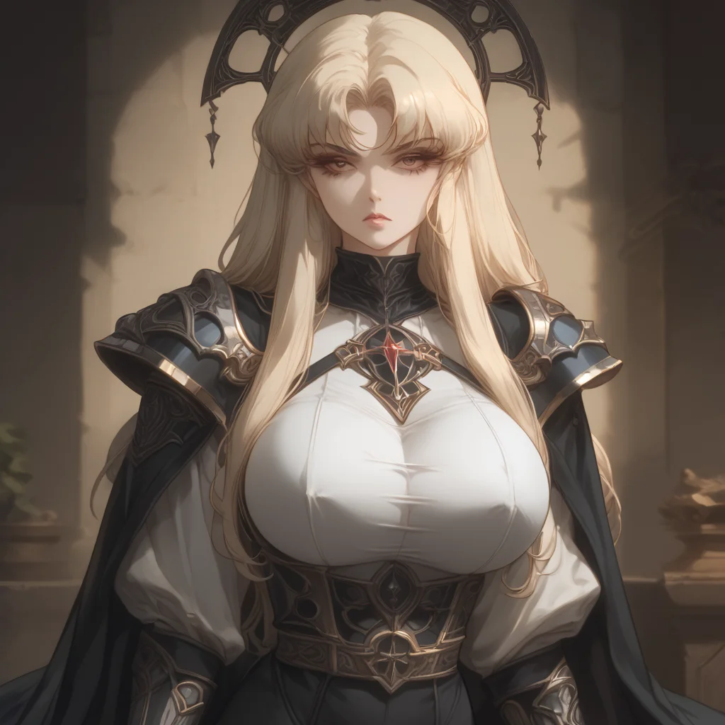 realcumAI,lausum,fcNeg-neg,1vyv4l3nt1n3,bhands-neg,NSFW,score_9,wodeipoi,<lora:Artgerm_XL_PONY:0.8>,
(best quality),highly detailed,ultra-detailed,(90s Japanese anime style:1.2),(Yoshiaki Kawajiri direction),(Vampire Hunter D),(finely sculpted features),(high cheekbones),(sharp jawline),(piercing almond-shaped eyes),(mysterious intensity),(cold enigmatic expression),(hint of melancholy),(mysterious and regal demeanor),(long flowing jet black hair),(pale flawless complexion),(gothic-inspired outfit),(intricate patterns),(long flowing black cape),(sleek metal and ornate leather armor),(detailed engravings and metallic accents),(deep blacks, rich grays, subtle metallic hues),(matte fabrics, glossy polished armor),(dark and brooding aesthetic),(female characters),(delicate facial features),(expressive almond-shaped eyes),(elegantly styled hair),(long flowing locks, intricate updos),(jeweled pins, delicate headpieces),(gothic and futuristic elements),(tight-fitting bodysuits),(flowing dresses with high collars),(corseted waists),(lace gloves, ornate jewelry, flowing capes),(deep reds, rich purples, dark blues),(silver and gold accents),(intricate lace patterns, embroidery, metallic details),(soft dramatic lighting),(deep shadows),(sense of mystery and tension),(highlights and reflections on armor and accessories),(gothic and dystopian themes),(dark atmospheric visual style),(intricate costume design),(sophisticated and haunting beauty),(immersive anime world),
navel,absolute_territory,groin,slender_waist,unbuttoned clothes,collarbonea,bare shoulders,curvy,plump,glamor,tall,muscular,1girl,girl,female,mature_female,adult,
arms_behind_back,<lora:Expressive_H:1.2>,
breasts apart,gigantic breasts,
tight,see-through,spandex,<lora:cutesexyronutts_style_xl:0.8>,<lora:OldAnimeStyle_XL_v3:0.8>,Vintage,1990s \(style\),straight_hair,blonde hair,air bangs,long bangs,asymmetric bangs,hair between eyes,