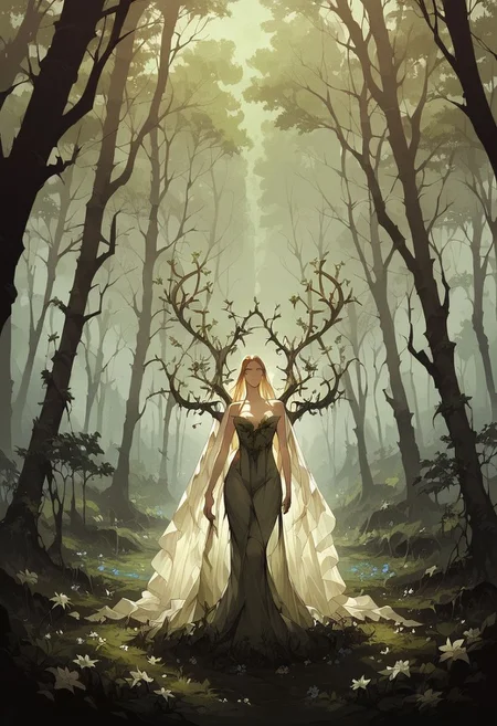 score_9, score_8_up, score_7_up, score_6_up, source_anime, masterpiece, high res, fantasy aesthetic,
BREAK,
1woman, ((mother earth)), (plants covering body), mossy, flowers, earth spirit, greenery, trees, silhouette, antlers, bark, leaves, vines,
Castlevania style, <lora:Castlevania_Style_XL:0.7>,