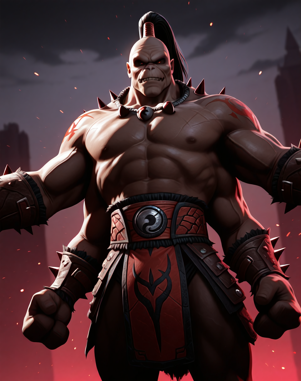 <lora:Goro_(Mortal_Kombat)_(Illustrious)_(AD):1.35> Goro, shokan, Mortal Kombat, 
dutch angle, exterior, palace, dark picture, cowboy shot, dark shadow valley, dark night sky with dark clouds, 
male focus, gradient coloring, villain, 
BREAK very awe, aesthetically pleasing, masterpiece, best quality, amazing quality, very aesthetic, perfect depth of field shot, in'ei, source_anime, masterclass anime,
Smooth Quality, lazympos, IllustQualXL_Pos,