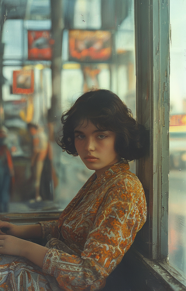 masterpiece,best quality,<lora:tbh156-sdxl:1>,illustration,style of  Philip Lorca diCorcia, tile patten