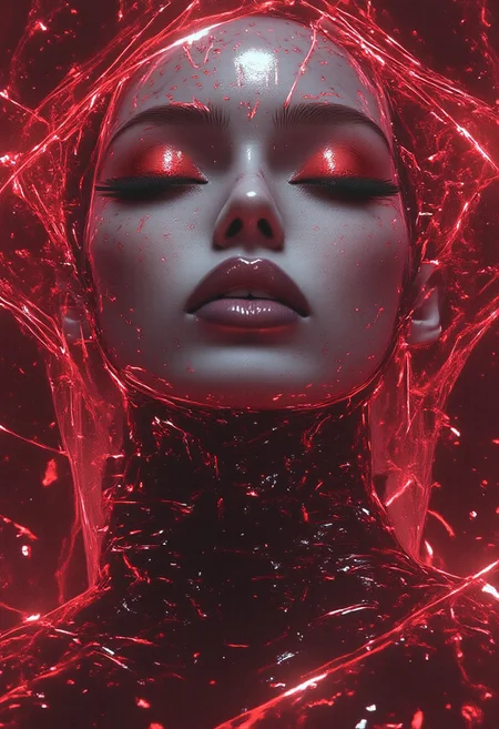Beautiful person, stylized by Clovis Trouille, dark art, Digital art, best quality, shot from side of a Zulay Henao, bright luminous light, abstract, aidmaDarkfantasy