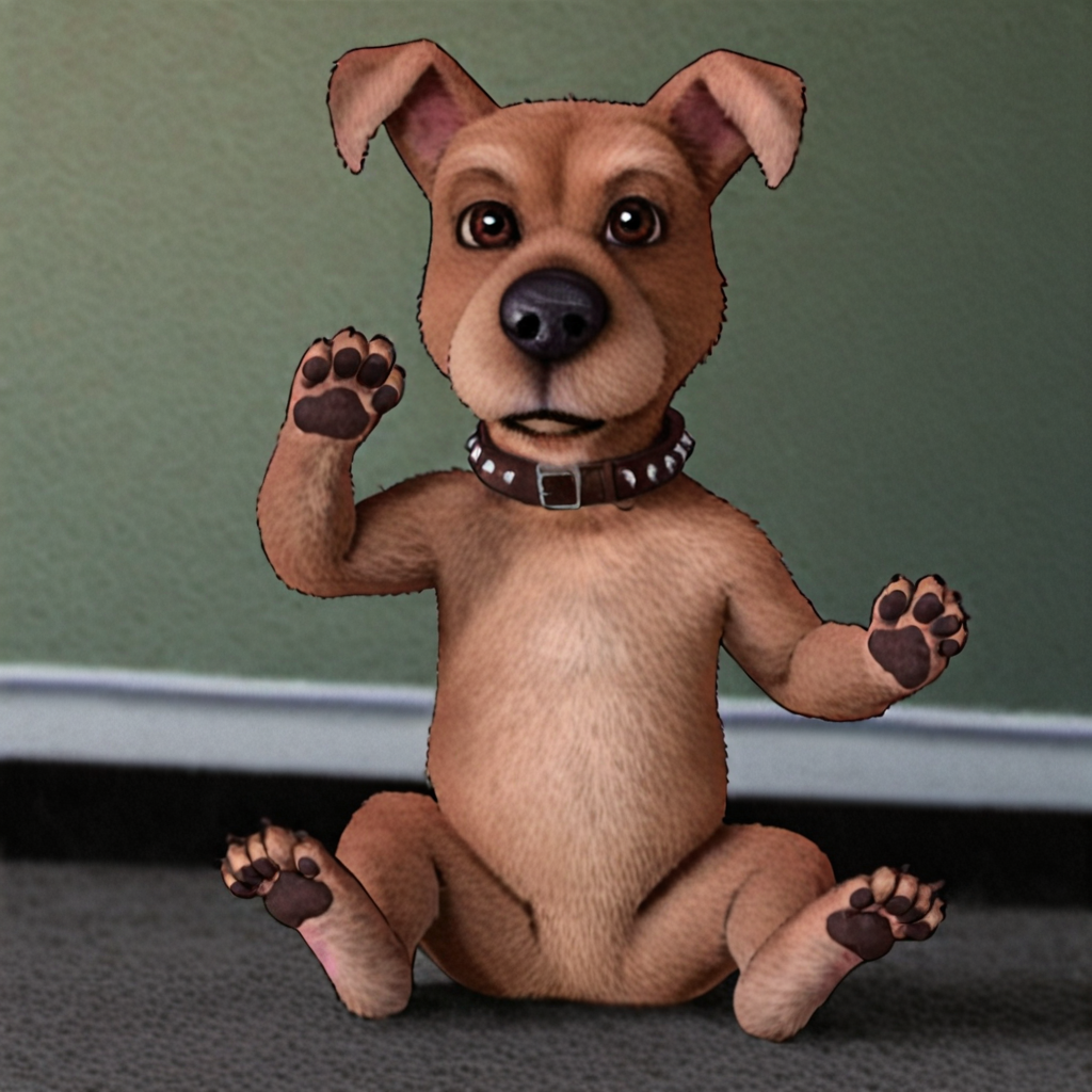 solo,Scrappy-Doo,Realistic,Dog,Furry,Brown Fur,Brown Eyes,Brown Bumpy Collar,Brown Collar,smile,greeting,full body, <lora:Scrappy-Doo_Live_Action_Illustrious.safetensors:0.6:0.6>