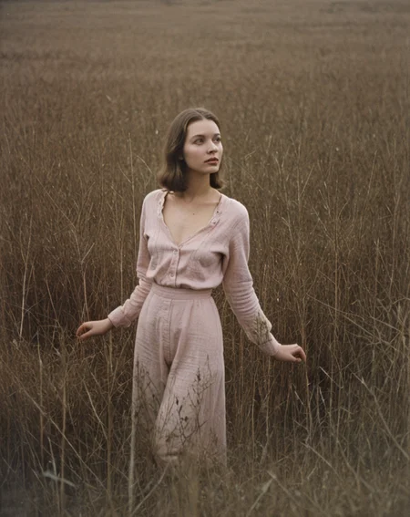 female , (nsfw:0.1) , brown, by Andrei Tarkovsky, vintage pink
