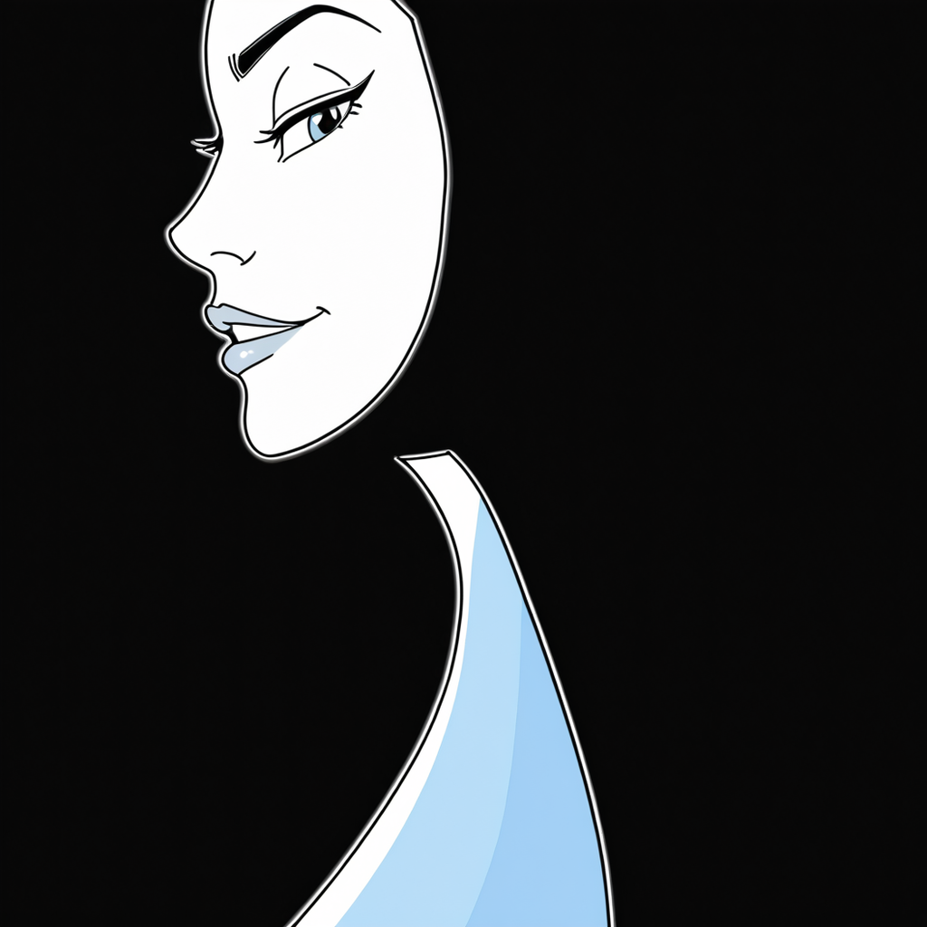 ((digital illustration sketch, abstract female form, cinematic chiaroscuro lighting)), retro cartoonish, in the style of Takashi Murakami, woman, 3/4 mid-body view, complimentary, provocative, gorgeous, exquisite, ((bold pose)), upper body,  complex background, pop art aesthetic, eyes
