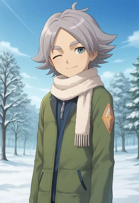 score_9, score_8_up, score_7_up, source_anime, highly detailed, 1boy, solo, male_focus, skinny, slender,
fubuki2, 1solo, male focus, 1boy, scarf, tree, telstar, sky, day, grey hair, wink,