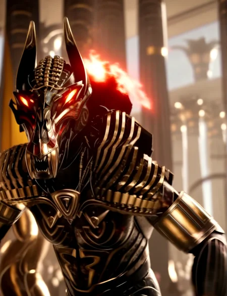 score_9, score_8_up, score_7_up,
<lora:Set_(Gods_of_Egypt)_(SDXL)_(AD):1> Set, Gods of Egypt, muscular, robot, mecha, sleek metal body, glowing red eyes, enhanced body,
8K, In'ei, perfect depth of field, chiaroscuro, volumetric lighting, clear_eyes, crisp details, cinematic lighting, cinematic masterpiece,
dynamic action pose, detailed background, photographic realism, masterclass 8K Uneal 5 CGI render, evil, villain, fight, damaged temple, golden light, perfect proportions, perfect hands,
BREAK zPDXL,