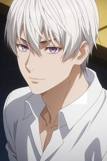 score_9, score_8_up, score_7_up, , rating_safe, intricate details, anime screencap, anime coloring, official style, looking at viewer, , 1boy, solo, male focus, <lora:eishi_tsukasa_pony:1>, eishi_tsukasa, white hair, purple eyes, short hair, hair between eyes, from above, full body, atlantis, light, arms at sides, seductive smile, , <lora:sdxl_lightning_8step_lora:1>