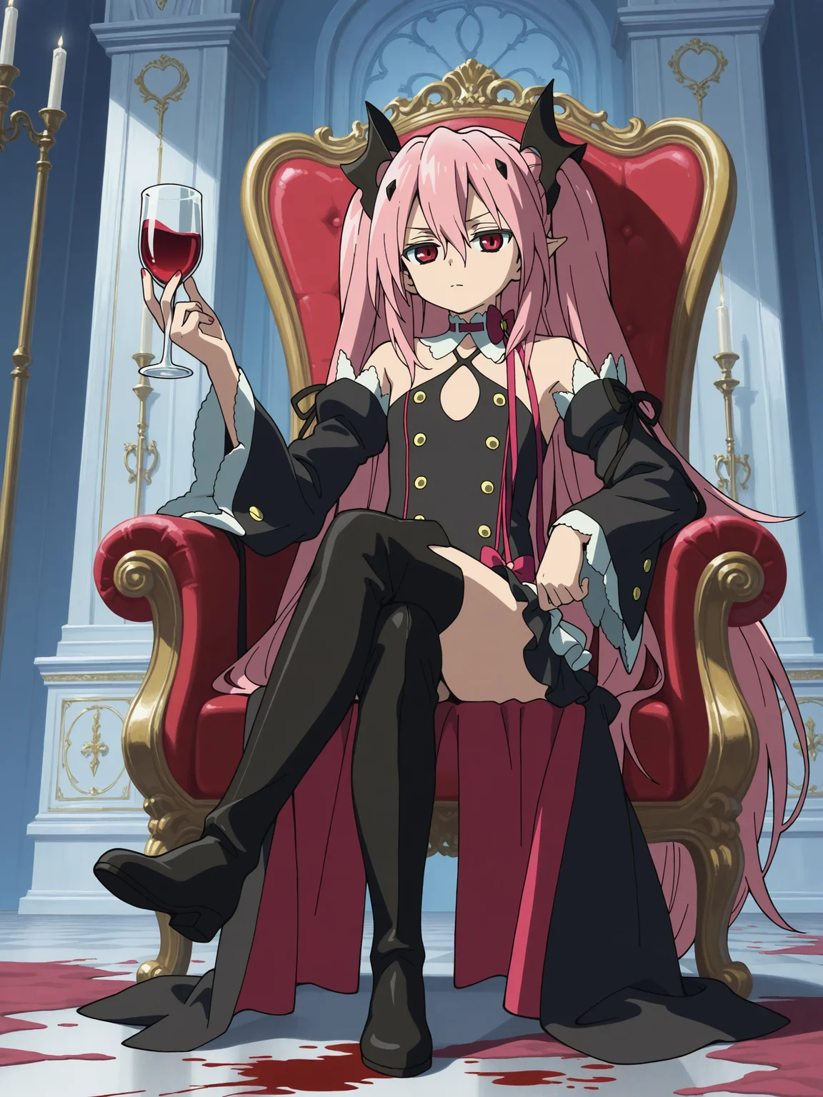 <lora:krul:1>,krul,crossed legs,blood glass,