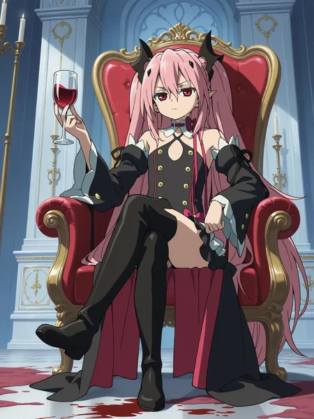<lora:krul:1>,krul,crossed legs,blood glass,