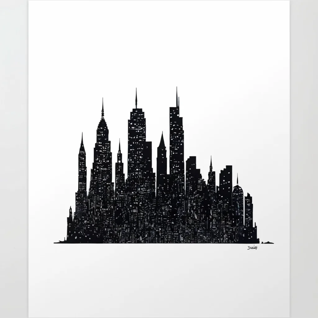 <lora:Maximalist_Drawing_BW:0.9> PStyl3, cityscape, negative space