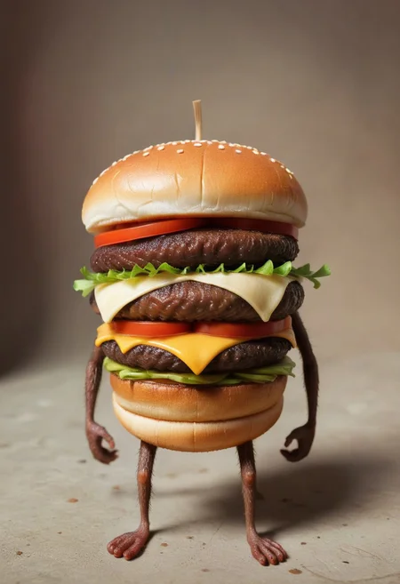 illustration, style of shaun tan, new McDonald burger: the McSpider, product shot, hairy legs art
zavy-cnmtc zavy-rmlght low-key