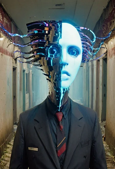 He lifts his head from his head, his eyes on strands of eyes, and in the glitch light handmade and homespun, he sees the visions of pasts lost in enigmatic phantoms and faces of light
