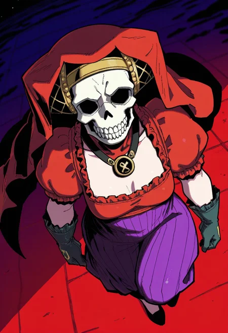lazypos, absurdres,very aesthetic,sharp detail,intricate detail,
official art,artist:yukataro,artist:sparrowl,norakura \(nr kura\),jonpei,(zyugoya, fir3born, naga u:0.5),ireading,(krekkov:0.5),fujimoto tatsuki \(style\),
( Full body portrait, m0th3rharlotsmt, skull, veil, jewelry, red dress, puffy sleeves, gloves )
dynamic angle,looking at viewer,(three quarter view:0.2),
(from above:0.2),
(dutch angle:0),
close-up,
colorful,