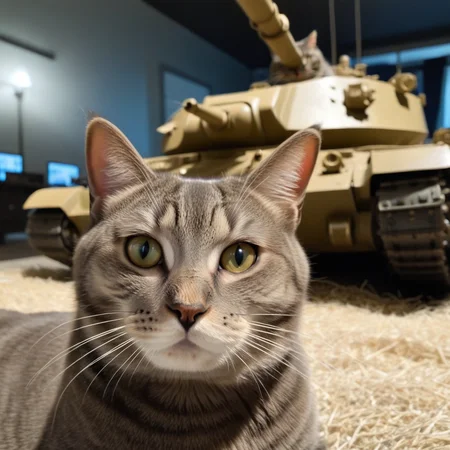 cinematic film still photo,  cat with an ayyyyy face, <lora:Meme_soph-PhotoBombv2-SDXL:0.8>, sherman tank . shallow depth of field, vignette, highly detailed, high budget, bokeh, cinemascope, moody, epic, gorgeous, film grain, grainy