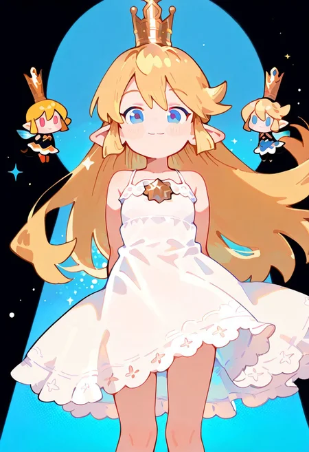 score_9,score_8_up,score_7_up,score_6_up, depth of field,highres,masterpiece,best quality,,photorealistic,fine fabric emphasis,cinematic lighting,volumetric lighting,pretty face,
s0wasow4rt_illu, abstract, halftone, charlotta, granblue fantasy, blonde hair, blue eyes, dwarf, crown, pointy ears,Xi410Style,sundress,
fl4t,s0wasow4rt_illu, abstract, halftone