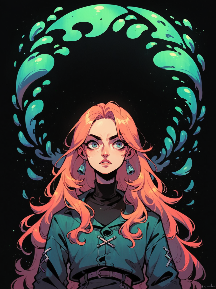 score_9, score_8_up, score_7_up, score_6_up, 1girl,  <lora:s34nXLP:0.8> s34n, black background, long hair,