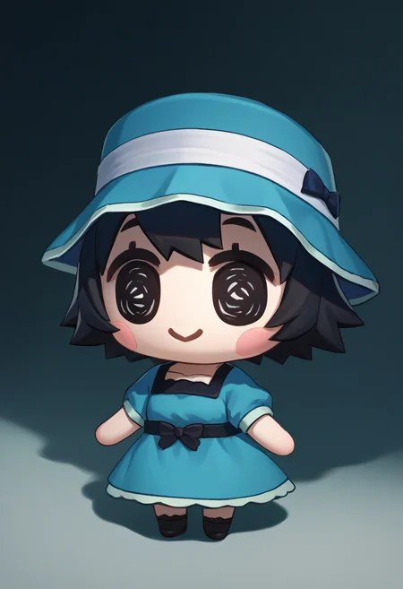 score_9, score_8_up, score_7_up, source_anime, chibi, solo, 1girl, shiina mayuri, smile, standing, hat, blue dress, short sleeves <lora:style_beegsmol_ponyXL:1> <lora:steinsgate_shiina_ponyXL:0.8>