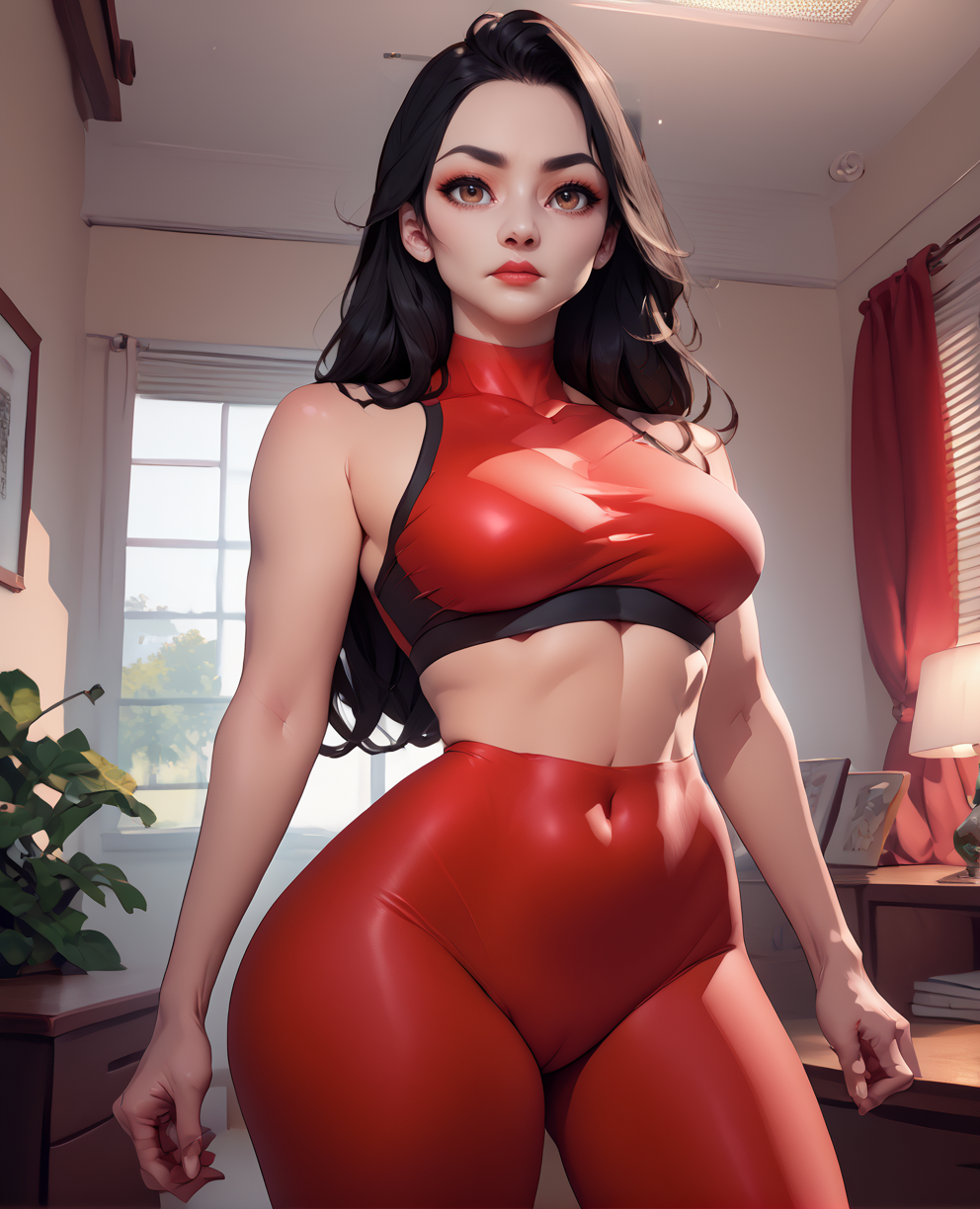 score_9,score_8_up,score_7_up,
Taki,black hair,brown eyes,long hair,
red bodysuit,skin tight,
indoors,room,
edo period,night,<lora:TakiSC6-11XL:0.9>,