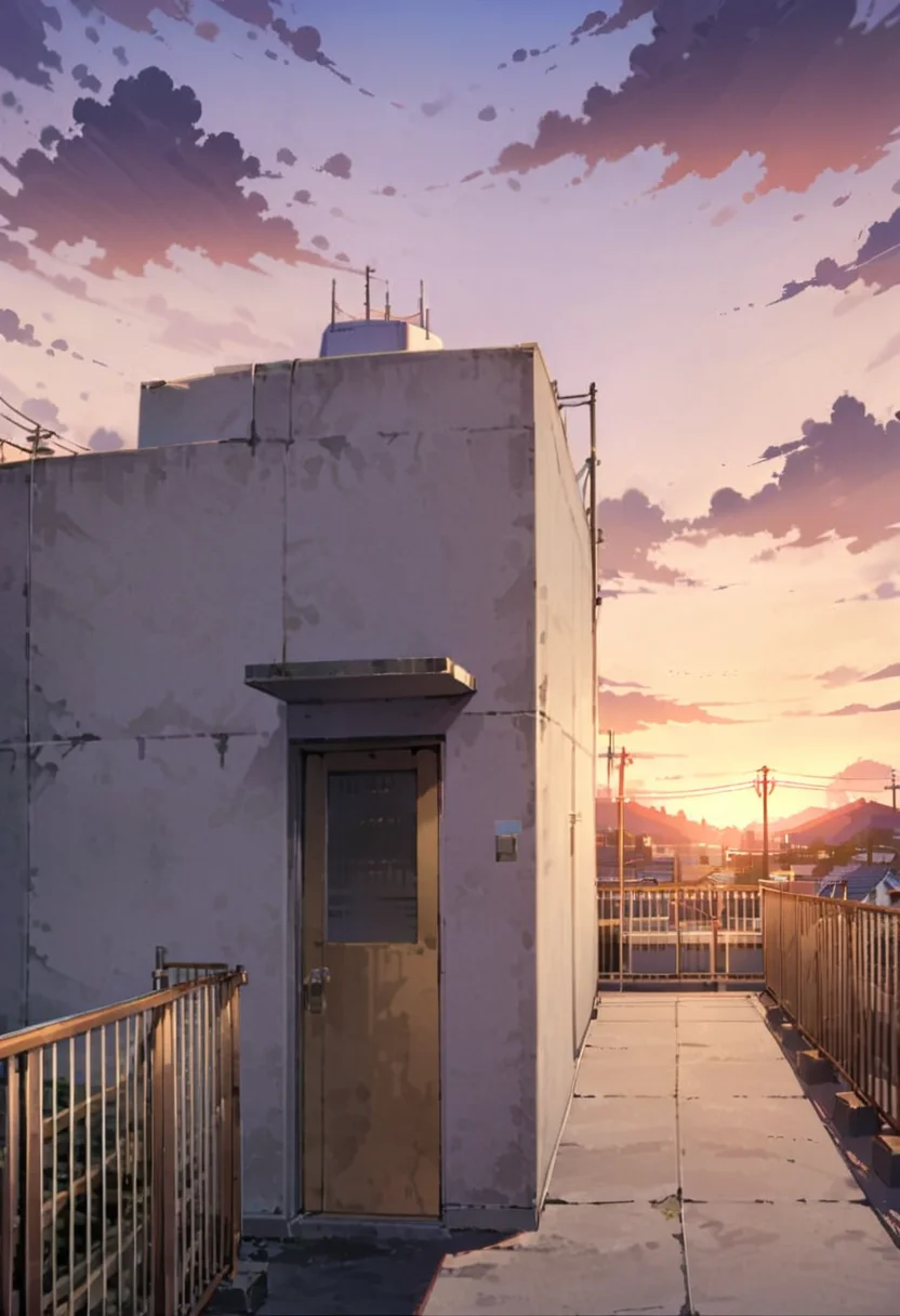 masterpiece, best quality, very aesthetic, absurdres,
okujyou, scenery, sky, cloud, outdoors, sunset, building, door, power lines, purple sky, house, fence, window, gradient sky
<lora:gakkou_okujyou_SDXL_V1:1>