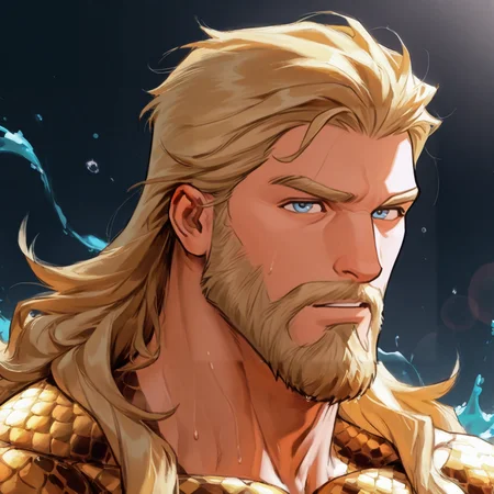 <lora:Arthur_Curry_Aquaman__DC_Comics:.7> Aquaman, Arthur Curry, Blonde hair, long hair, blue eyes,
(very short hair, beard, bara, mature, facial hair, stubble, beard, full beard, sideburn, beard, a lot of beard, ), facial hair,male focus, muscular male, muscular male, bara, mature, bara, mature, aixiwuganda_(20222192), very awa, masterpiece, best quality, absurdres, newest, perfect quality, detailed background, intricate details,
<lora:slider_Body Type_alpha1.0_rank4_noxattn_last:3><lora:style_Anime Summer Days 2 Style SDXL_LoRA_Pony Diffusion V6 XL:.6><lora:slider_cfg_scale_boost:.7><lora:face_Artist6p-10:.55>, Artist6p, Artist04p,<lora:slider_il_brightness_slider_d1:-1><lora:slider_il_contrast_slider_d1:-1><lora:slider_DarkSlider1.2_alpha1.0_rank16_full_300steps:-.6>