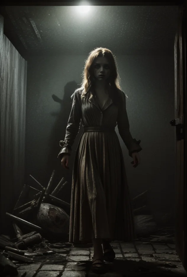 (((Colorful costume long dress)))((clothed 27 yo Marilyn Johansson))((running outside)(((movie props in background [old west town | haunted mansion | fisherman warf | WWII european village | moon landscape])))((eerie sunset lighting))((something spooky  looking out from mirror)(deep emotions)(Hitchcock inspired)(Twilight Zone)(deep esoteric qlipoth metaphysical meaning)(Annie Leibovitz photo spotlight)((hyper-Creative((Photo Masterpiece 8k wallpaper [Verb | adjective | superlative])))BREAK(dodge and burn, corner edge darken vignette)((exposure POP!!!) hdr extremely intricate, High (Detail:1.1), Sharp focus, dramatic cinematic light, 8k textures, elegant, ((((cinematic look))))breathtaking, insane details
<lora:epiC35mm:0.8> epiC35mm 
<lora:LCM_1-5:0.7> 
<lora:Saturation:2.3>  
 <lora:EmotionSliders:-2>  
<lora:up-down_lighting:-0.9> 
<lora:back-front_lighting:-0.9>
<lora:horror_slider_v7:0.8>
 <lora:DepthOfFieldSliders:0.6> 
<lora:Film-Grain:0.6> 
<lora:HDhelper:0.7>  
<lora:up-down_lighting:0.8>