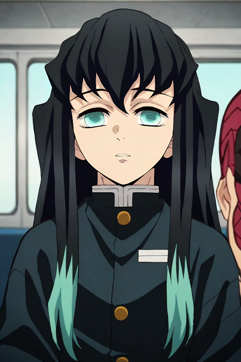 score_9, score_8_up, score_7_up, score_6_up, score_5_up, score_4_up, BREAK source_anime, anime screencap, anime coloring, , , upper body, , 1boy, solo, male focus, <lora:muichirou_tokitou_pony:0.9>, muichirou_tokitou, , demon slayer uniform, , bus interior, , <lora:sdxl_lightning_8step_lora:1>