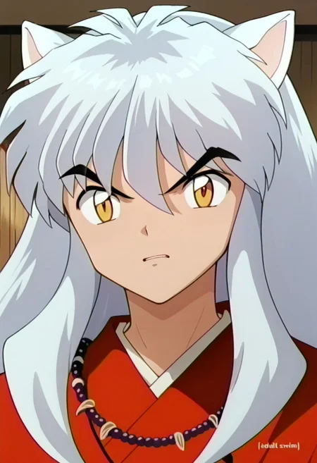 (source_anime, score_9, score_8_up, score_7_up:1), portrait, 1boy, solo, inuyasha, looking at viewer