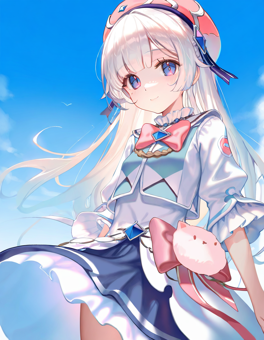 1girl,solo,looking at viewer,simple background,white background,<lora:xikali-000014:1>,xikali,smile,, masterpiece, best quality, very aesthetic, absurdres,newest, incredibly absurdres,, kedama milk,ciloranko,hiten \(hitenkei\),ask \(askzy\),nekoda \(maoda\),as109,ke-ta,