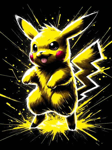 pokemon pikachu, active pose, anime, scetch, nvinkpunk, abstract brush strokes, heavy lines, HDR Neo-Noir style, bright yellow neon, minimal
<lora:grainy-v1:0.8>