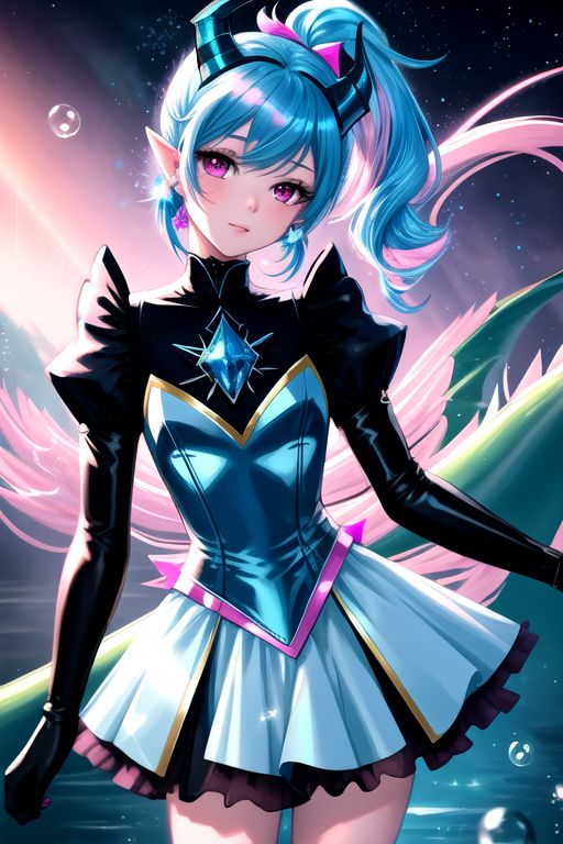 EvlSM, DarkPrecure, Bad_End_Precure, (edgBB_woman,edgBB_face,edgBB_body,), professional image of a cute young woman, (frilly elegant glossy dark holographic dress, crescent brooch, crescent earrings, crescent accessories:1.2),
(blue water dragon horns, blue water dragon tail:1.3), (short hair, side ponytail, hair above cheeks, light blue hair with light pink hairtips, gradient hair, multicolored hair:1.4), red eyes, (small breasts, cute face, innocent, shy, pointy ears:1.1), (sparkles, sparkling clothes, sparkles near eyes:1.3),
(intricate aquatic background, underwater, sparkling water, ocean floor, corral reef, bubbles:1.2), 
(ultra wide angle shot, cinematic style, absurdres, incredibly absurdres, huge filesize, extremely detailed, High quality texture, physically-based rendering, Ray tracing, octane render, sharp focus, (8k), (4k), (Masterpiece), (Best Quality), extremely detailed, intricate, hyper detailed, illustration, soft lighting, high resolution, sharp detail,)