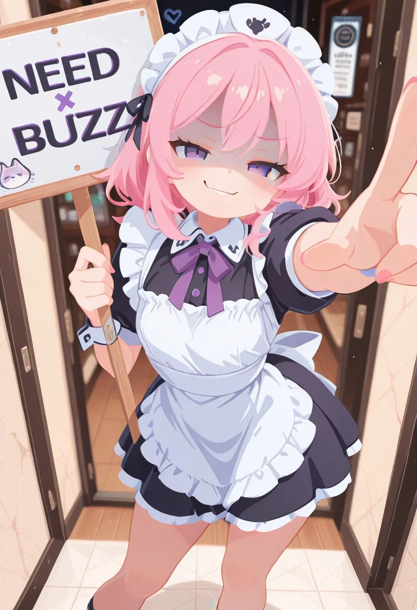 Dutch angle, 1girl, CivChan, medium hair, purple eyes, shaded face, smug, (((holding sign, "NEED BUZZ")))
<lora:CivChan:1>
No lineart, no_outlines,
((8k, Ultra HD)), (foreshortening:2), depth of field, ((Detailed background :1.5)), ((Masterpiece)), ((Best quality)), ((Detailed)), amazing quality, very awa, highres, absurdres, contrapposto,
