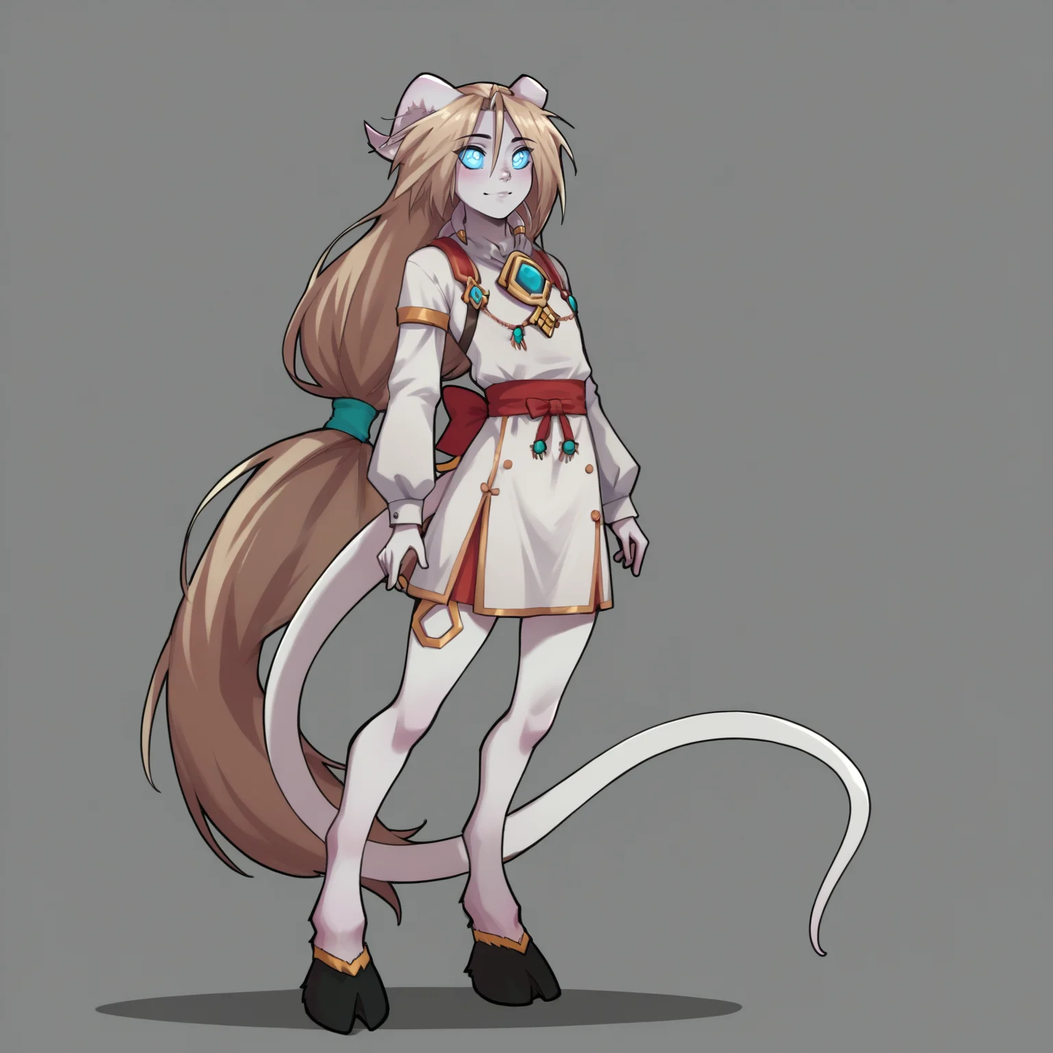 score_9, score_8_up, score_7_up, score_6_up, source_anime, best quality, masterpiece, colorful, very aesthetic, anime, BREAK <lora:Iridi:1> iridi, colored sclera, blue sclera, bright blue pupils, very long hair, blonde hair, low-tied long hair, horns, grey skin, tail, hooves, draenei tentacles, sitting on shelf, one leg up, looking at viewer, hand on book, skirt