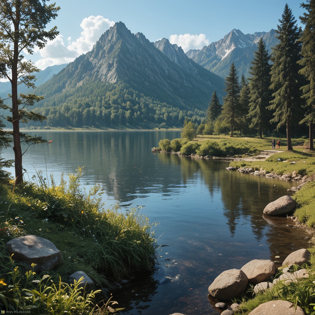 High resolution, masterpiece,4K,
score_9, score_8_up, score_7_up, score_6_up, score_5_up, score_4_up,
Outdoors,lake,afternoon,
