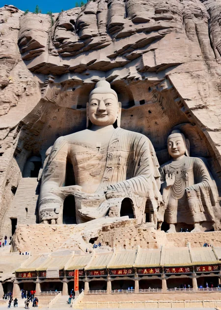 no humans,grey background,gradient background,gradient,scenery,simple background,<lora:äºåç³çª:1>, Yungang Grottoes,, masterpiece, best quality,