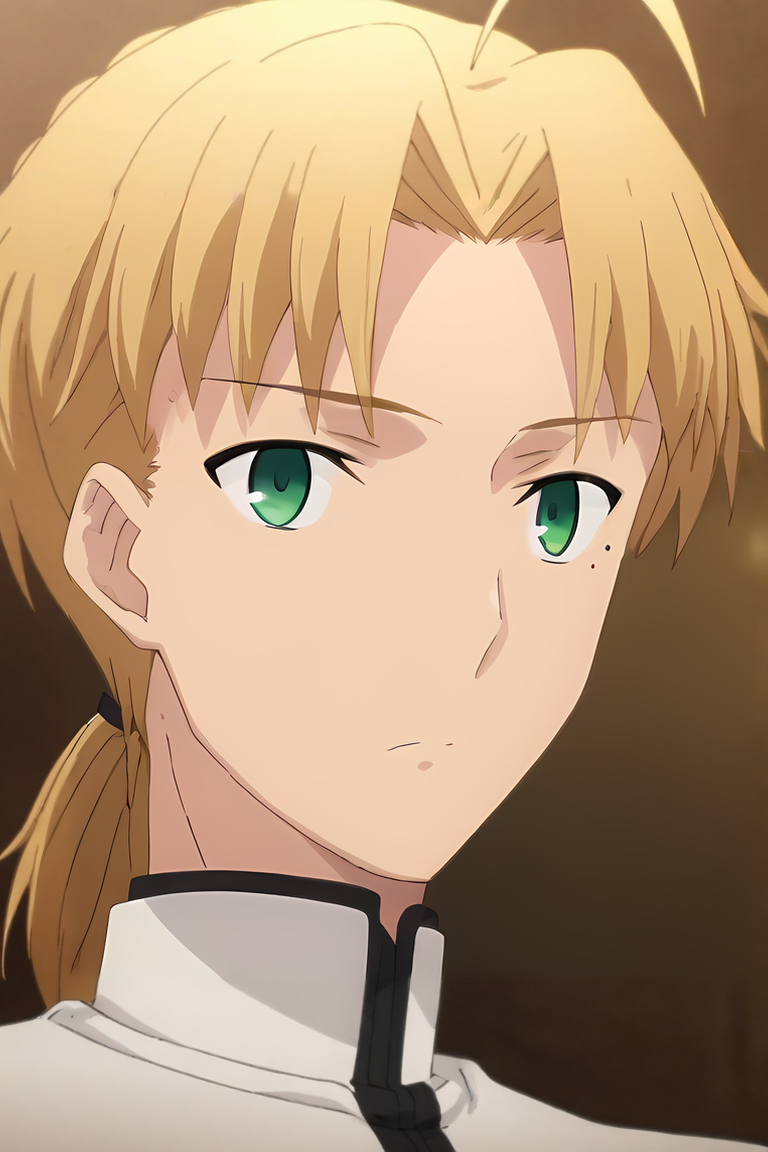 score_9, score_8_up, score_7_up, source_anime, rating_safe, intricate details, anime screencap, anime coloring, , , , depth of field, 1boy, male focus, <lora:rudeus_greyrat_pony:0.70>, rudeus_greyrat, blonde hair, green eyes, short hair, bangs, parted bangs, ahoge, mole, mole under eye, ponytail, low ponytail, solo, Parallel Universe, <lora:fsn_ubw_style_pony:1>, fsn_ubw_style, <lora:sdxl_lightning_8step_lora:1>