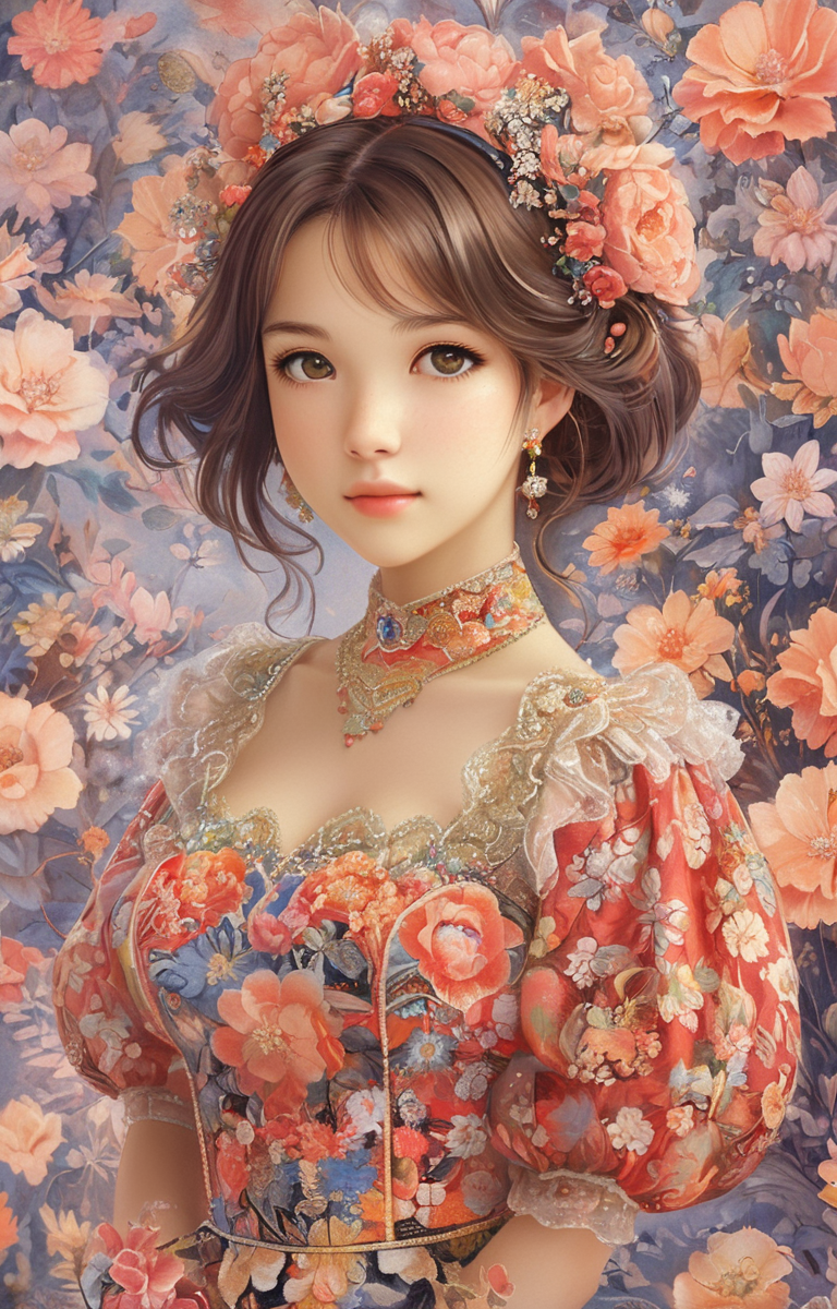 masterpiece,best quality,<lora:tbh230-sdxl:0.9>,illustration,Khokhloma, portrait of idolmaster cinderella girls,