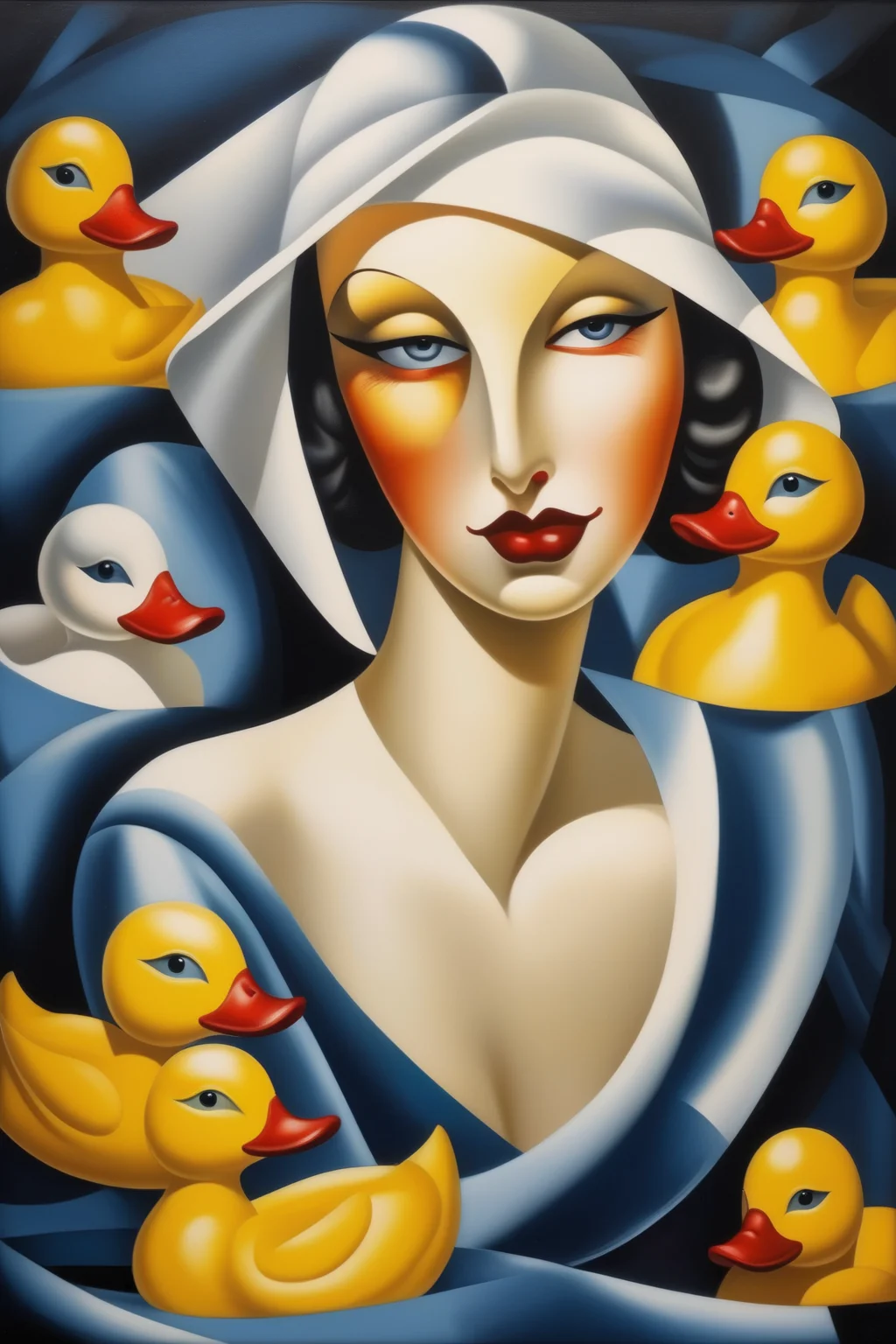 <lora:Tamara De Lempicka Style:1>Tamara De Lempicka Style - A rubber duck in the style of Tamara de Lempicka
