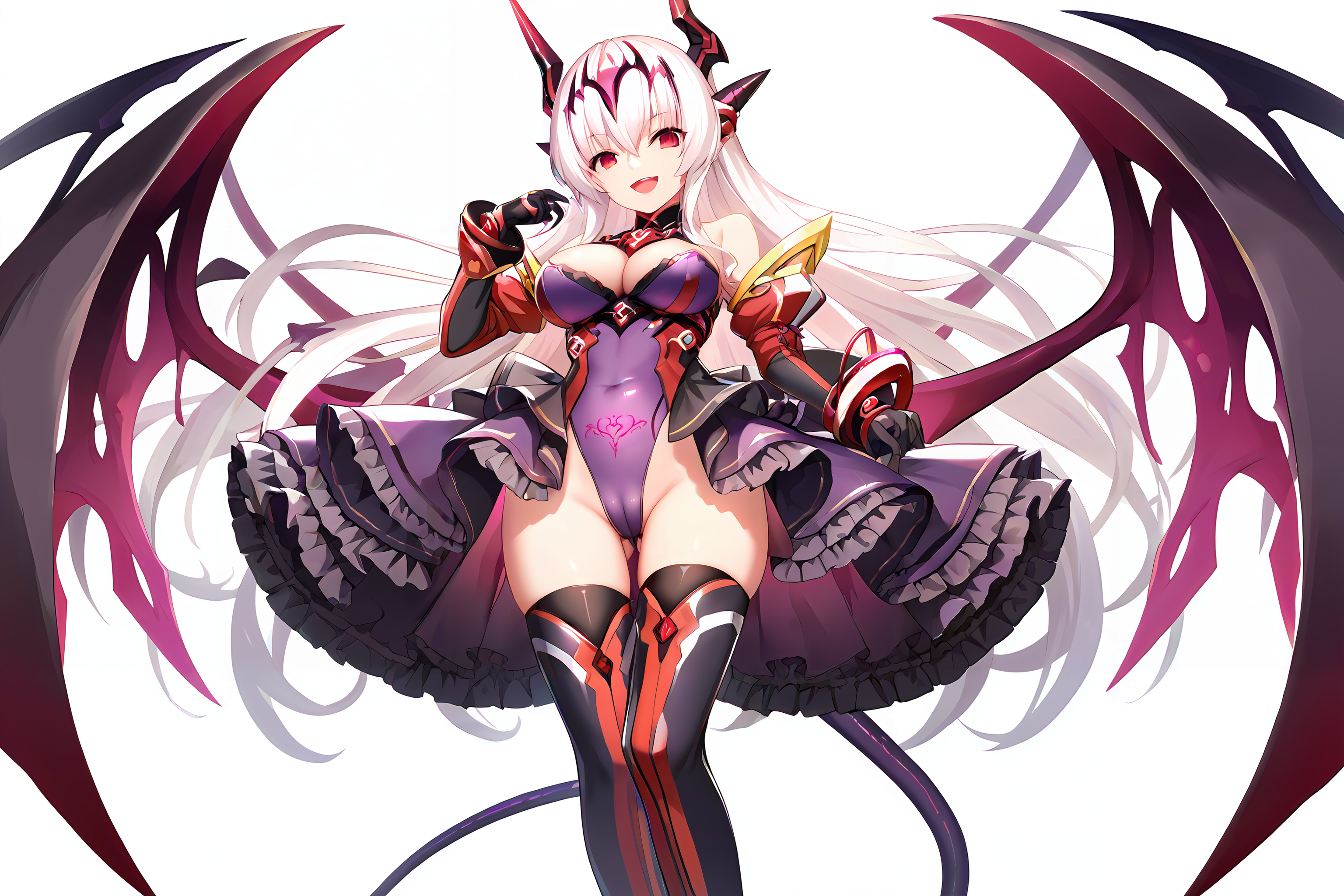 <lora:EXSTIA-Chevalier-000006:1>,(darkprincess:1.4),white hair,chevalier,corruption,1girl,frilled skirt,breasts,solo,purple leotard,black leotard,purple skirt,black skirt,frills,horns,long hair,thighhighs,tail,wings,dark persona,looking at viewer,red eyes,cleavage,tattoo,white background,boots,bare shoulders,large breasts,corruption,thigh boots,hair between eyes,ass visible through thighs,smile,covered navel,simple background,bangs,highleg leotard,pubic tattoo,cowboy shot,open mouth,evil smile,pubic tattoo through clothing,pubic tattoo,close-up,, score_9, score_8_up, score_7_up,source_anime,(masterpiece),(best quality),(ultra-detailed),(best illustration),(best shadow),(absurdres),(detailed background),(very aesthetic),, score_9, score_8_up, score_7_up,source_anime,(masterpiece),(best quality),(ultra-detailed),(best illustration),(best shadow),(absurdres),(detailed background),(very aesthetic),, score_9, score_8_up, score_7_up,source_anime,(masterpiece),(best quality),(ultra-detailed),(best illustration),(best shadow),(absurdres),(detailed background),(very aesthetic),, score_9, score_8_up, score_7_up,source_anime,(masterpiece),(best quality),(ultra-detailed),(best illustration),(best shadow),(absurdres),(detailed background),(very aesthetic),, score_9, score_8_up, score_7_up,source_anime,(masterpiece),(best quality),(ultra-detailed),(best illustration),(best shadow),(absurdres),(detailed background),(very aesthetic),, score_9, score_8_up, score_7_up,source_anime,(masterpiece),(best quality),(ultra-detailed),(best illustration),(best shadow),(absurdres),(detailed background),(very aesthetic),, score_9, score_8_up, score_7_up,source_anime,(masterpiece),(best quality),(ultra-detailed),(best illustration),(best shadow),(absurdres),(detailed background),(very aesthetic),, score_9, score_8_up, score_7_up,source_anime,(masterpiece),(best quality),(ultra-detailed),(best illustration),(best shadow),(absurdres),(detailed background),(very aesthetic),, score_9, score_8_up, score_7_up,source_anime,(masterpiece),(best quality),(ultra-detailed),(best illustration),(best shadow),(absurdres),(detailed background),(very aesthetic),, score_9, score_8_up, score_7_up,source_anime,(masterpiece),(best quality),(ultra-detailed),(best illustration),(best shadow),(absurdres),(detailed background),(very aesthetic),, score_9, score_8_up, score_7_up,source_anime,(masterpiece),(best quality),(ultra-detailed),(best illustration),(best shadow),(absurdres),(detailed background),(very aesthetic),, score_9, score_8_up, score_7_up,source_anime,(masterpiece),(best quality),(ultra-detailed),(best illustration),(best shadow),(absurdres),(detailed background),(very aesthetic),, score_9, score_8_up, score_7_up,source_anime,(masterpiece),(best quality),(ultra-detailed),(best illustration),(best shadow),(absurdres),(detailed background),(very aesthetic),, score_9, score_8_up, score_7_up,source_anime,(masterpiece),(best quality),(ultra-detailed),(best illustration),(best shadow),(absurdres),(detailed background),(very aesthetic),, score_9, score_8_up, score_7_up,source_anime,(masterpiece),(best quality),(ultra-detailed),(best illustration),(best shadow),(absurdres),(detailed background),(very aesthetic),, score_9, score_8_up, score_7_up,source_anime,(masterpiece),(best quality),(ultra-detailed),(best illustration),(best shadow),(absurdres),(detailed background),(very aesthetic),, score_9, score_8_up, score_7_up,source_anime,(masterpiece),(best quality),(ultra-detailed),(best illustration),(best shadow),(absurdres),(detailed background),(very aesthetic),, score_9, score_8_up, score_7_up,source_anime,(masterpiece),(best quality),(ultra-detailed),(best illustration),(best shadow),(absurdres),(detailed background),(very aesthetic),, score_9, score_8_up, score_7_up,source_anime,(masterpiece),(best quality),(ultra-detailed),(best illustration),(best shadow),(absurdres),(detailed background),(very aesthetic),, score_9, score_8_up, score_7_up,source_anime,(masterpiece),(best quality),(ultra-detailed),(best illustration),(best shadow),(absurdres),(detailed background),(very aesthetic),, score_9, score_8_up, score_7_up,source_anime,(masterpiece),(best quality),(ultra-detailed),(best illustration),(best shadow),(absurdres),(detailed background),(very aesthetic),, score_9, score_8_up, score_7_up,source_anime,(masterpiece),(best quality),(ultra-detailed),(best illustration),(best shadow),(absurdres),(detailed background),(very aesthetic),, score_9, score_8_up, score_7_up,source_anime,(masterpiece),(best quality),(ultra-detailed),(best illustration),(best shadow),(absurdres),(detailed background),(very aesthetic),, score_9, score_8_up, score_7_up,source_anime,(masterpiece),(best quality),(ultra-detailed),(best illustration),(best shadow),(absurdres),(detailed background),(very aesthetic),