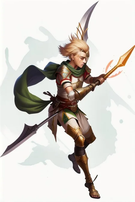 Ji, A long spear, with a leaf-shaped blade, that was used by infantry soldiers, medieval looking weapon, MagicItem_v1, no people in image, just weapon in image