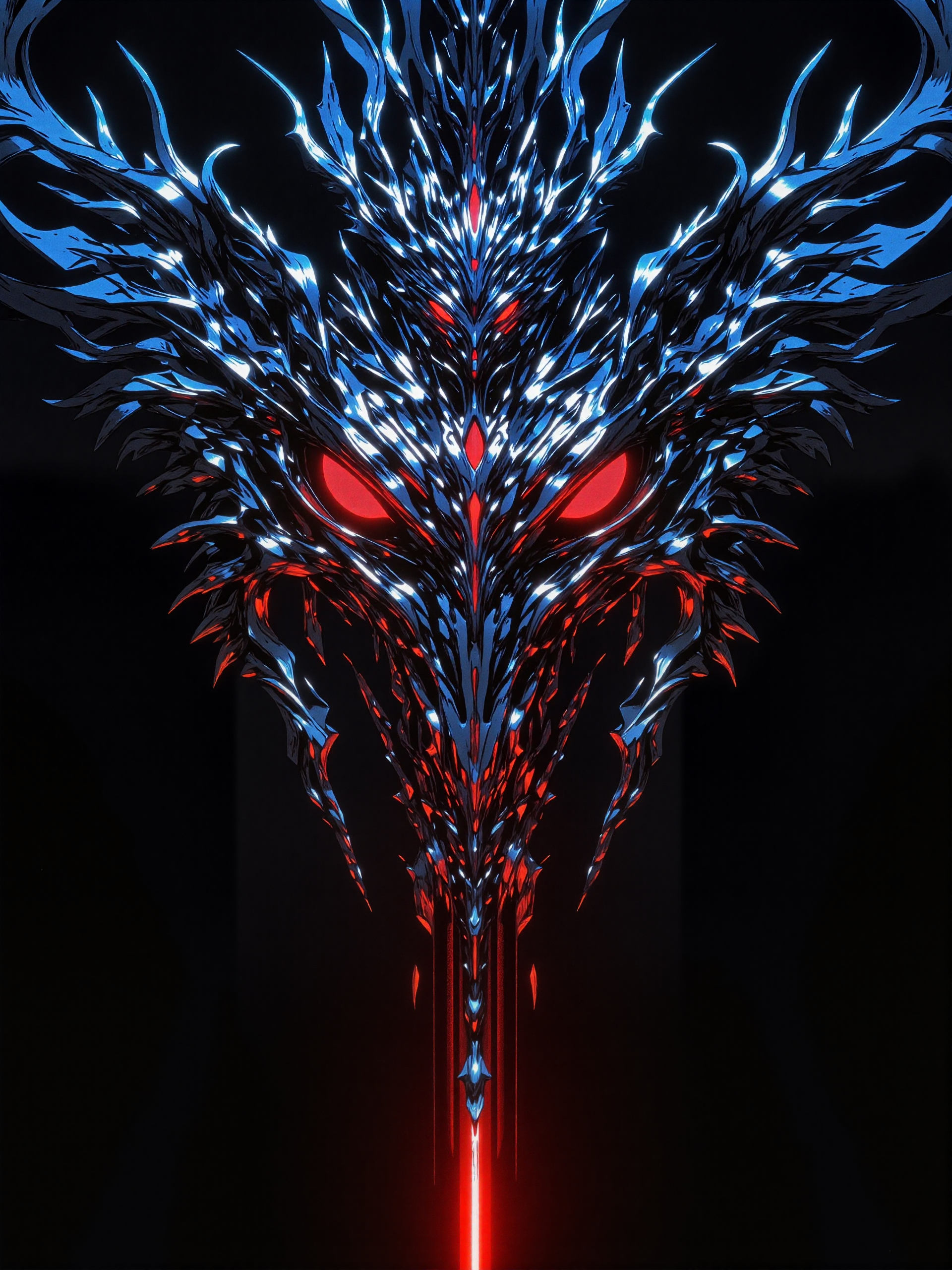 hyper-realistic and highly detailed, 8k, 16k, symmetrical composition, stellar rebirth, erase mistakes from the past, when we break from the trance, from the grave we're unmasked, and escape into the jaws of the beast, we are unleashed, from the carcass of a dead star, to the darkness of a blackened heart, low camera angle, fractal, iridescence, glow, night blue, silver, platinum, bordeaux red, moonlit, mythp0rt, ne0nfant4sy, midjourney_whisper_avant_couture, <lora:style-mythic_fantasy-v2-flux-by_velvets:0.85> <lora:style-neon_fantasy-flux-by_neowave:0.64> <lora:epic_gorgeous_details-balance-flux-by_flyway:0.8> <lora:style-midjourney_lucid_dreams-flux-by_kawaiikitsuneai:0.16> <lora:midjourney_whisper_avant_couture-flux-by_aihonobono2023:0.72>