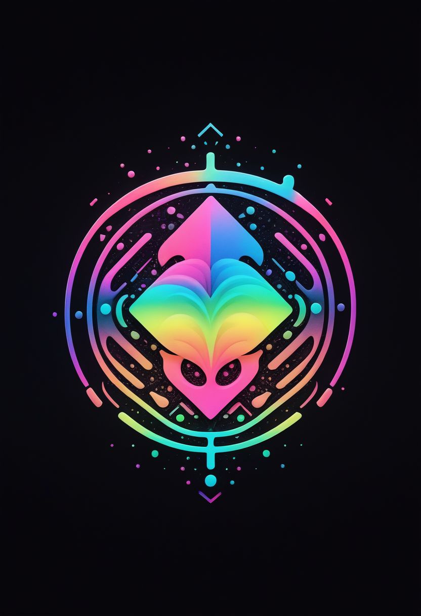 artlg, logo of a colorful illustration, 4k, uhd   masterpiece, "Intrasect" rebranding, logo, minimal, vantablack, pearl, lime, neon pink, liquid graphite, fineliner, marker, watercolor, pastel, exploring the convergence of ai with art, creativity, music, math, science, allowing ai to stitch new fields from old domains