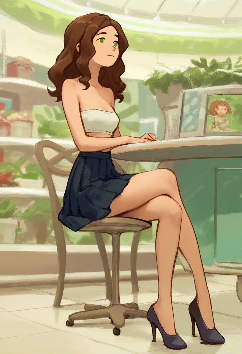 score_9, score_8_up, score_7_up, score_6_up, score_5_up, 1girl, solo, full body,
(source_cartoon),
<lora:Abigail (Storybooth):0.85>
Abigail_Storybooth, wavy hair, brown hair, green eyes, dot eyes,
tube top, miniskirt, pleated skirt, high heels, sitting,
indoors, mall,
<lora:Expressive_H:0.7> Expressiveh,
<lora:add-detail-xl:0.9>
