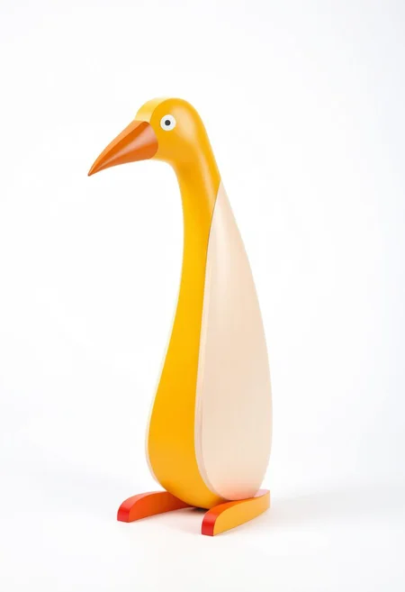 (expert craftsmanship:1.8), (high resolution, product photography, photo studio background:1.2), (modern wooden toy animal, avian creature:1.8), (fine wood, realistic wood material:1.5), (simple form, abstract form, multiple parts:1.9), (finely crafted parts, simple shape, elegant shape, ambiguous shape, stout shape, innocent shape:1.4), (comfortable, playful, friendly:1.5), (tall, lanky, whimsical:1.7), (Bauhaus Design aesthetic:1.7)