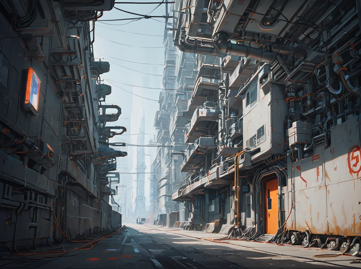score_9, score_8_up, score_7_up,
masterpiece,high detail,
<lora:gits_style:0.8>,
gits95, no humans, scenery, cable, science fiction, industrial pipe, door, indoors